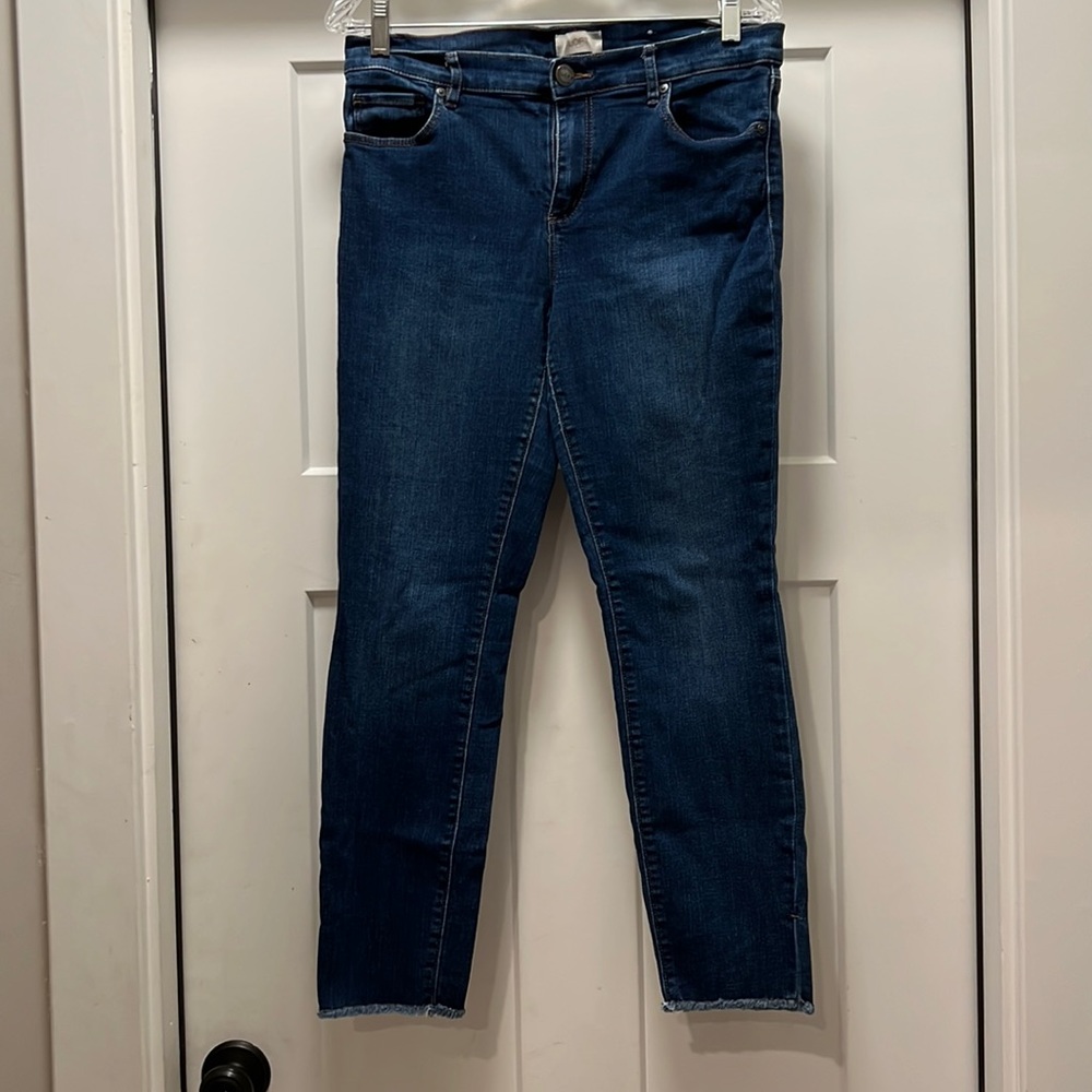 Loft Modern Skinny frayed leg jean